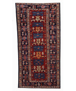 Handmade antique Caucasian Shirvan rug 4.4&#39;x8.9&#39; (134cmx271cm) 1880s - 1... - $19,771.54 CAD