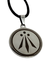Druid Awen Steel Necklace Pendant Symbol Three Rays of Light Druid Cord Necklace - £6.71 GBP