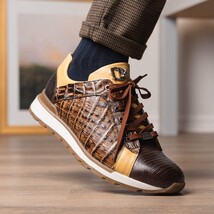 Portici Genuine Crocodile and Lizard Fashion Sneaker Orix / Brown image 13