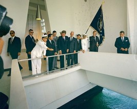 President John F. Kennedy visits USS Arizona Memorial in Hawaii New 8x10 Photo - £7.10 GBP