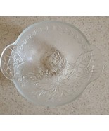 Vintage Bowl Clear Glass Christmas Poinsettia Embossed Dessert 5.5&quot; x 2.75&quot; - €9,50 EUR