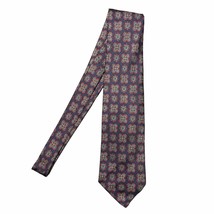 Polo by Ralph Lauren 100% Silk Patterned Tie Necktie Navy Blue Green Red 3.6&quot; W - £25.43 GBP