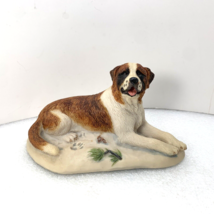 1984 Earl Sherwan St Bernard Dog Charmstone Hand Painted Cold Cast Marble Figure - $19.99