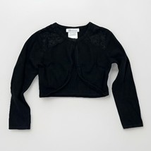 Bonnie Jean Cropped Cardigan Sweater Girls Size 6 Black Lace Detail Bolero - $188.16 MXN