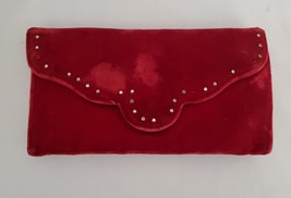 DELISO DEBS by Lennox VINTAGE 9&quot; Clutch Handbag Purse Red Velvet with Comb - £23.73 GBP