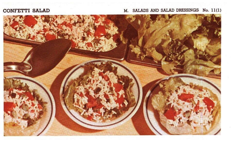 Vintage 1950 Confetti Salad Print Cover 5x8 Crafts Food Decor - $19.99