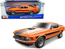 1970 Ford Mustang Mach 1 428 Twister Special Orange w Black Stripes Special Edit - £46.45 GBP