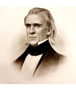 President James Polk 1897 Victorian Photogravure Of Engraving Nashville ... - £78.68 GBP