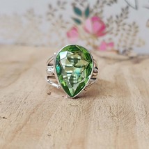 Green Peridot Gemstone 925 Silver Ring Handmade Jewelry Birthday Gift For Women - £5.84 GBP