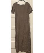 Eddie Bauer Vintage Size Medium Tall Maxi Dress Linen Brown/Beige - $582.49 MXN