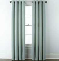 (1) JCPenney Home Arista Mint Light Green Teal Grommet Top Curtain Panel... - $51.47