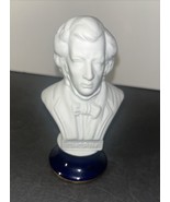 Vintage Chopin Porcelain Statuette Bisque White w/ Cobalt Blue &amp; Gold Trim - £10.80 GBP