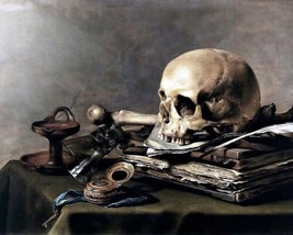 Art Vanitas Still Life (Skull) by P. Claesz. Oil Painting Giclee Print Canvas - £6.86 GBP+