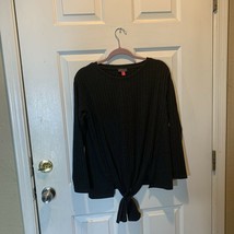 Vince Camuto Knot Front Long-Sleeve Rib Knit Top-Small New No Tags #22-0014 - $20.57