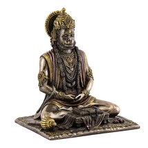 Hanuman Statue 8&quot; Hindu God Of Strength Monkey Deity High Quality Bronze Resin - £63.89 GBP