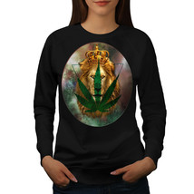 Wellcoda Lion King Moon Blunt Triangle Womens Sweatshirt - $36.10+