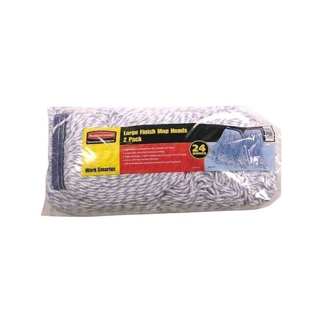 Rubbermaid Cotton Blend Commercial Mop Head Refill Blue Yarn D513-71 (2) pack - £43.95 GBP