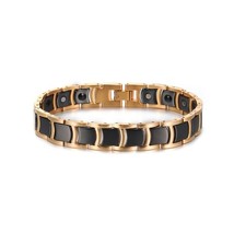 Vinterly Ceramic Magnetic Bracelet Men Women Gold-color Chain Link Health Energy - £38.06 GBP