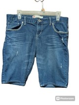 Levis Bermuda Shorts Junior  Size 15 Distressed Denim Blue  - $10.98