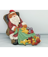 Hand Carved Wooden Santa Claus Figurine Christmas ornaments - $34.65