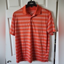 Nike Golf tour Performance Dri fit size L orange and white striped polo ... - $14.84