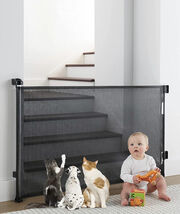 Cumbor Retractable Mesh Baby Pet Gate 33" Tall Extends to 55” Indoor/Out... - $42.74