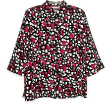 Allison Daley Womens Size 14 Blouse Button Front 3/4 Sleeve Multicolored - £10.24 GBP