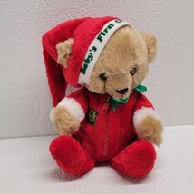 Vintage Enesco 1983 Plush Baby&#39;s First Christmas Sitting Teddy Bear Pajamas - $19.70