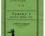 Lynroy&#39;s Social &amp; Athletic Company Grand Opening Ad Booklet Conover St B... - $17.82