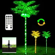 7 Ft Lighted Palm Tree Timer LED Lights Indoor Outdoor Garden Patio Porc... - £61.79 GBP