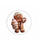 Ginger Cookie Christmas Round Dot Stickers Set, 1.2" &amp; 1.5" - $6.45