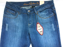 Arizona Women&#39;s Flare Leg Jeans Size 5 Juniors Distressed, Embellished P... - £16.17 GBP