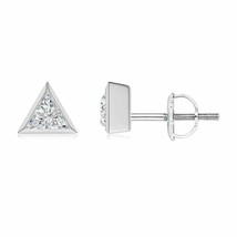 ANGARA Natural Diamond Triangle Stud Earrings in 14K Gold (Grade-HSI2, 0.42 Ctw) - £1,131.82 GBP