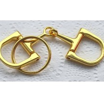 Dee Equestrian Horse Bit Keychain Bag Charm Gold Tone - $14.85