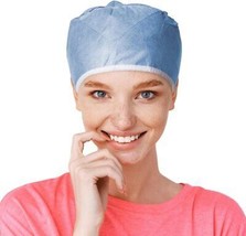 100 pcs Blue Surgeon Caps One size /w Stationary Ties - £28.60 GBP