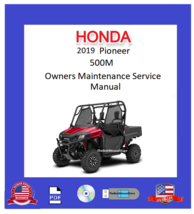 2019 Honda Pioneer 500/700/700-4/All 1000 Series SXS Owners Service Manual - $17.95