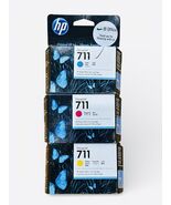 New Sealed OEM HP 711 Ink Cartridge Set OF 3 Colors 29-ML Cyan, Magenta, Yellow - $80.75