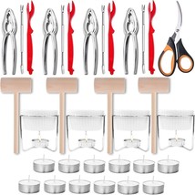 Seafood Tools Set for 4 People Lobster Crab Forks Crackers Shellers 31 Pcs - £37.17 GBP