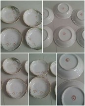 Vintage Porcelain Berry Set Master Bowl 6 Smaller Germany Flowers Design - £78.68 GBP