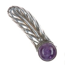 William Spratling sterling Feather fur clip with amethyst - £241.21 GBP