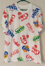 Coca-Cola t-shirt size XXL men white with all over print short sleeve - £9.67 GBP