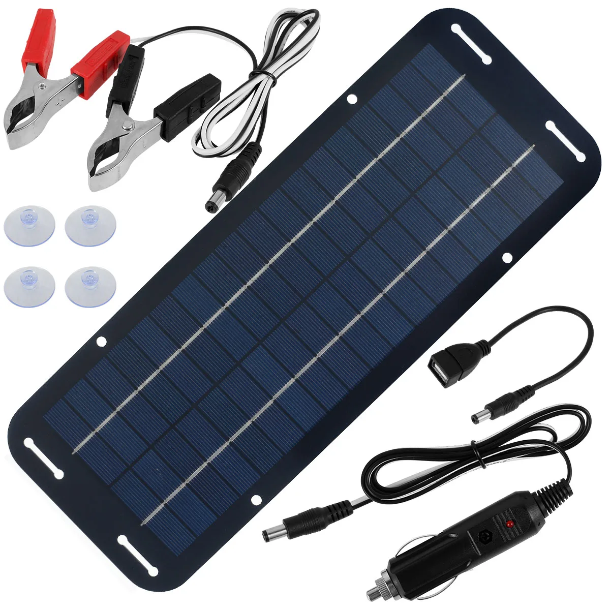 12V Solar Panel Kit IP65 Waterproof Portable Solar Charger Kit With 4 Suction - £22.42 GBP