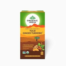 Organic India Herbal Tulsi Ginger Turmeric Tea 25 Tea Bags - $11.96
