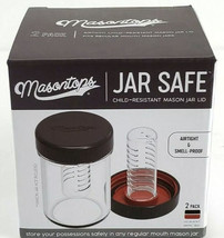 Masontops Jar Safe Child-Resistant Mason Jar Lid-1ea 2PK-For Regular Mou... - £10.19 GBP