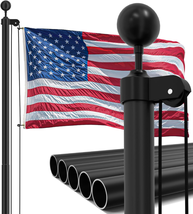 Thick Heavy Duty 25FT Residential Flag Pole Kit,14-Gauge Aluminum with U... - $123.56