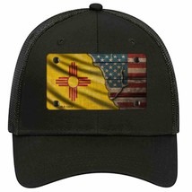 New Mexico/American Flag Novelty Black Mesh License Plate Hat - £23.24 GBP