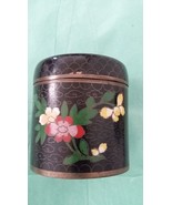 Cloisonne BOWL 9&quot;W x 5&quot;H and TEA CADDIE BOX c.1949 old felt bottom lot 2... - $377.30 CAD