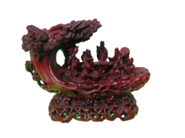 8 Immortals Broken By Earthquake Red Chinese Heavy Resin Figurine 8.5&quot;L Flaw - £15.73 GBP