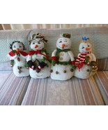 Vintage Home Interiors plush Christmas snowman family, lot of 4 - $33.66