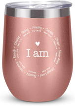 Vastsea Christian Gifts for Women-I Am Tumbler with Bible Verse,Religious Inspir - £19.30 GBP